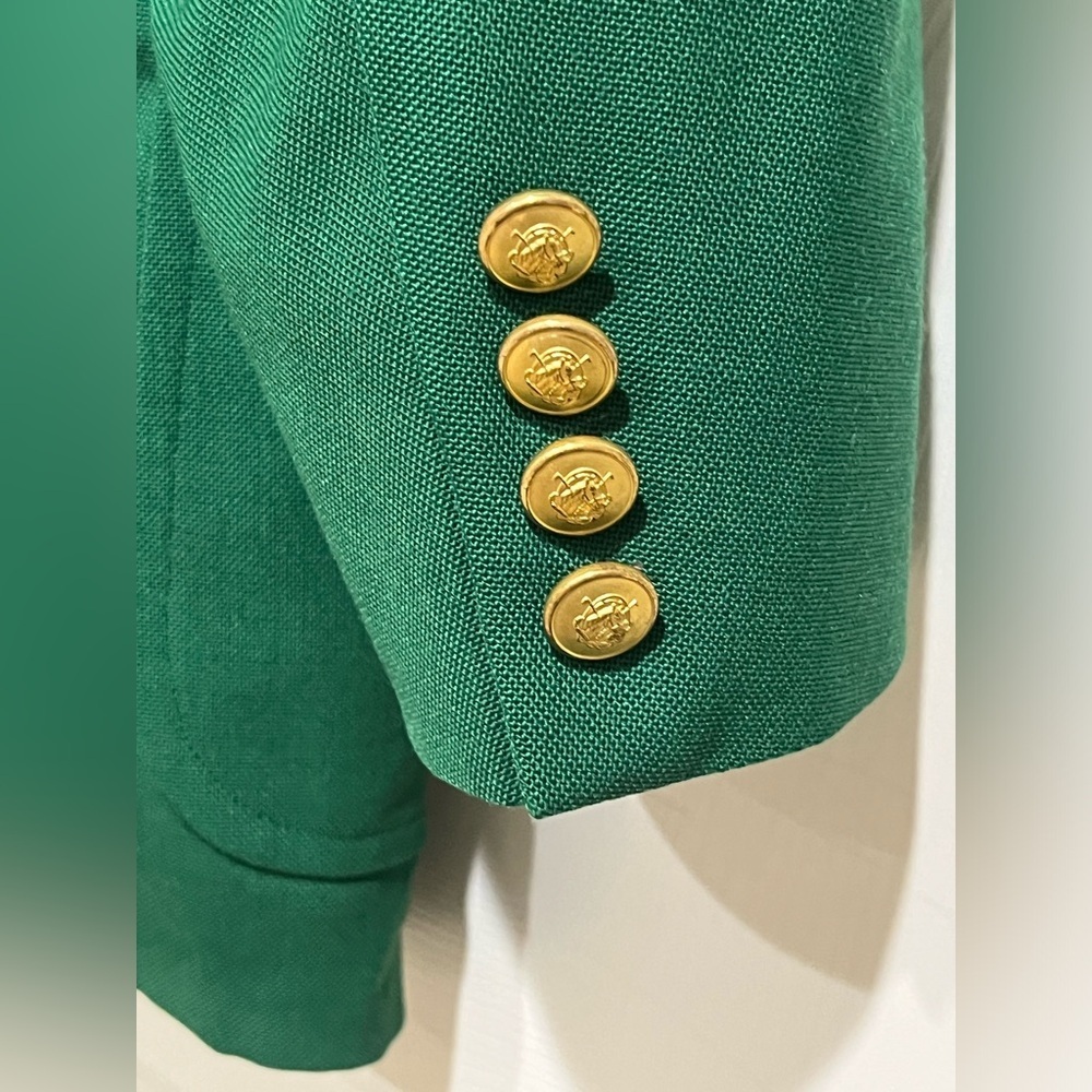 Chaps BY RALPH LAUREN VINTAGE,MASTERS EQUESTRIAN GOLD BUTTON JACKET GREEN SZ 36R - Picture 7 of 13